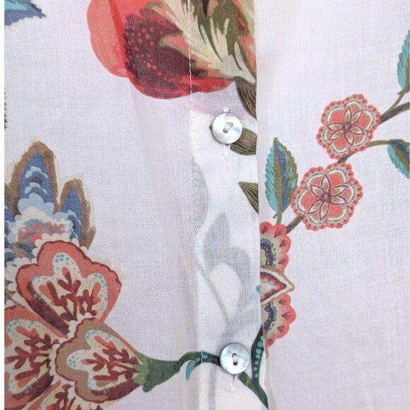 Johnny Was Size Small Ardell Long Sleeve Button Up Shirt Gauzy Oversized Floral - Picture 7 of 15